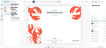 Personoitava rapujuhla pöytätabletti A3 Jokiravut | Muokkaa tekstit, lataa PDF ja tulosta