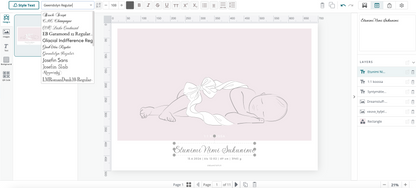 Rusetti syntymäjuliste 70 x 50 cm 1 lataus – Tulosta itse / muokkaa värit ja fontit | PDF tiedosto