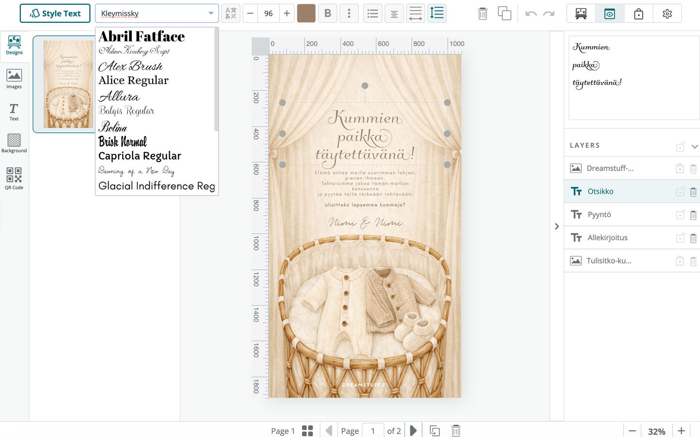 Digital "would you be a godparent" invitation - Godparent to our child