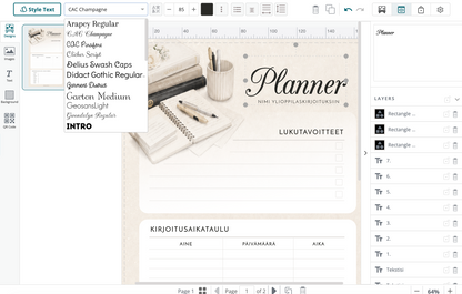 Class schedule - download for free and print