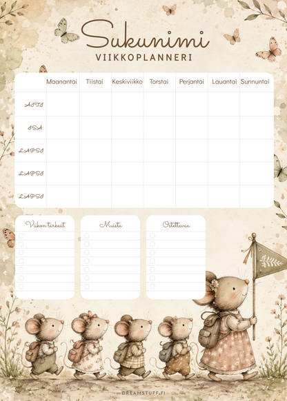 Class schedule - download for free and print