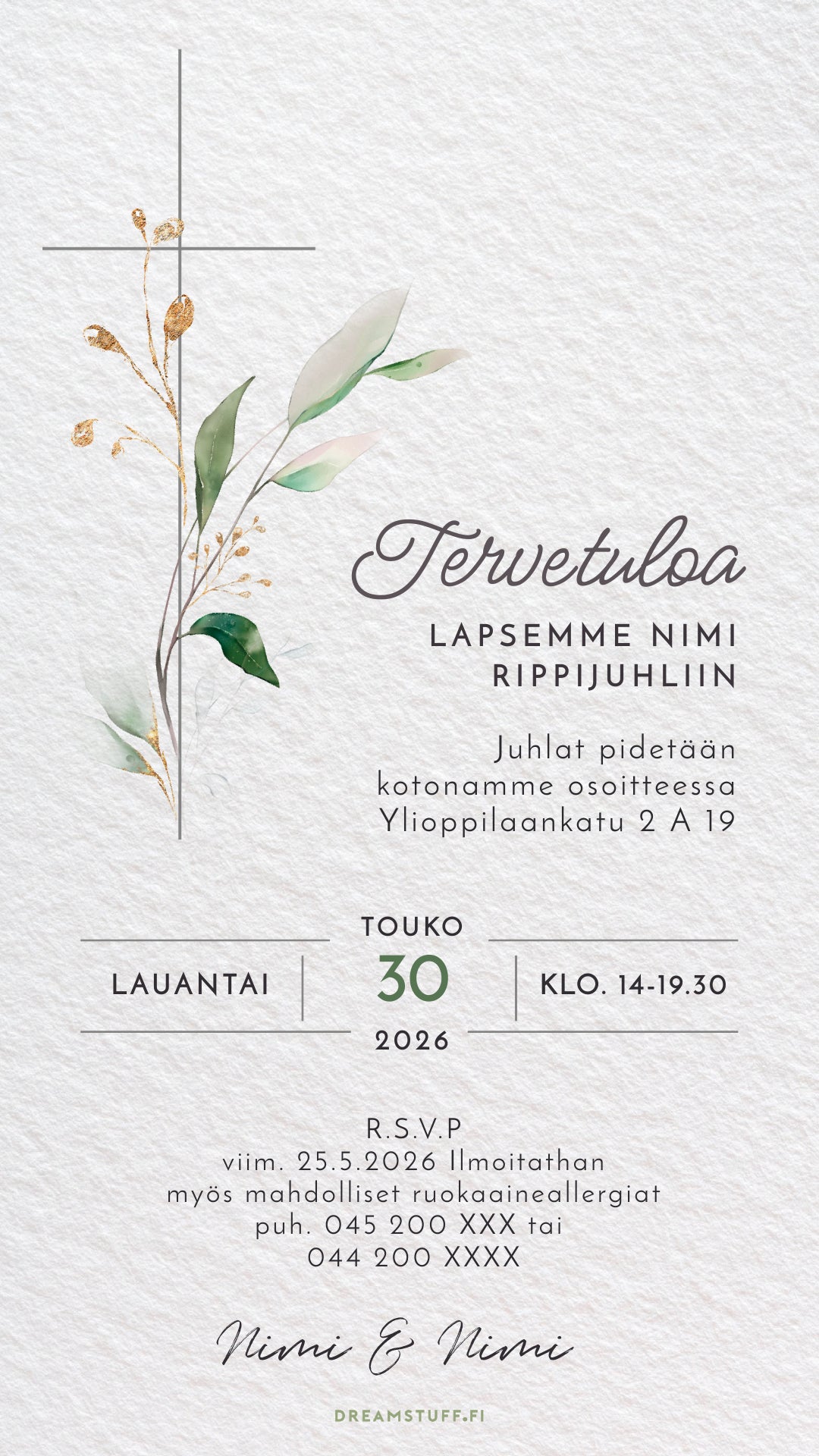 Digitala inbjudningar - Till konfirmationsceremonin