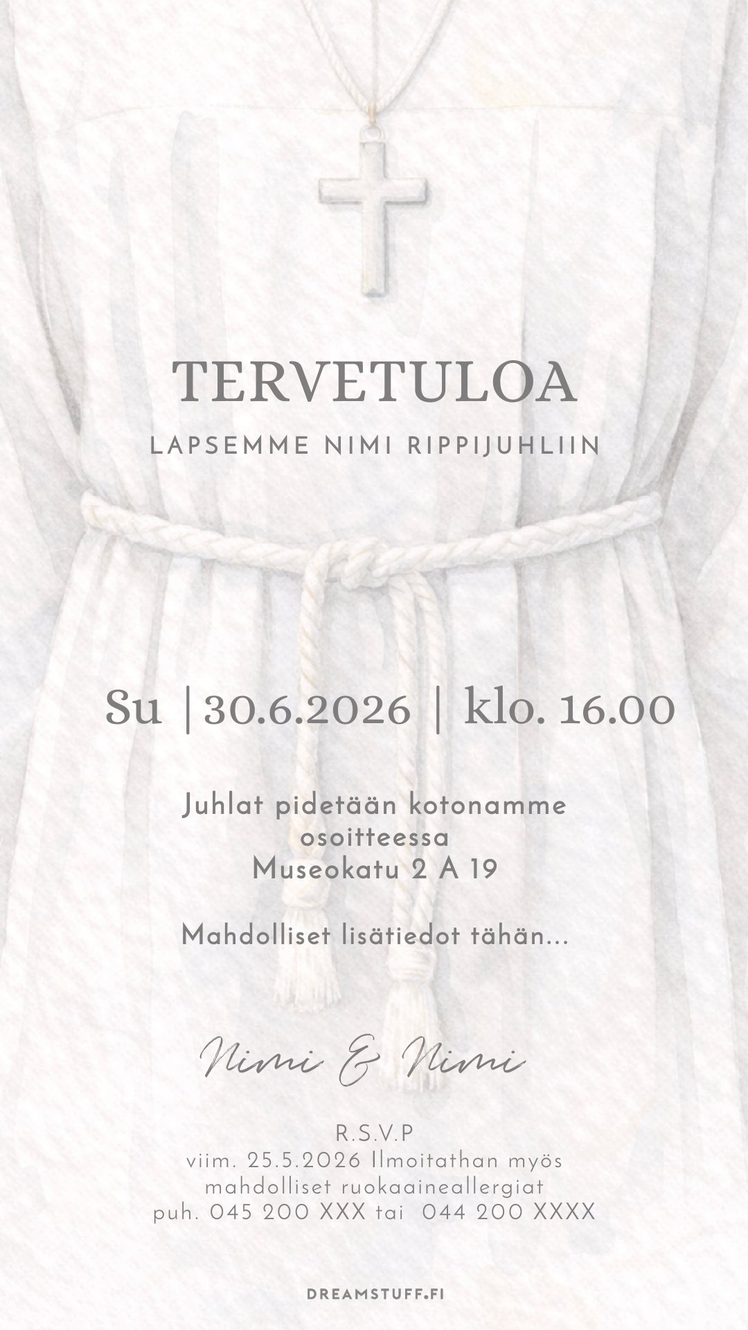 Digitala inbjudningar - Till konfirmationsceremonin