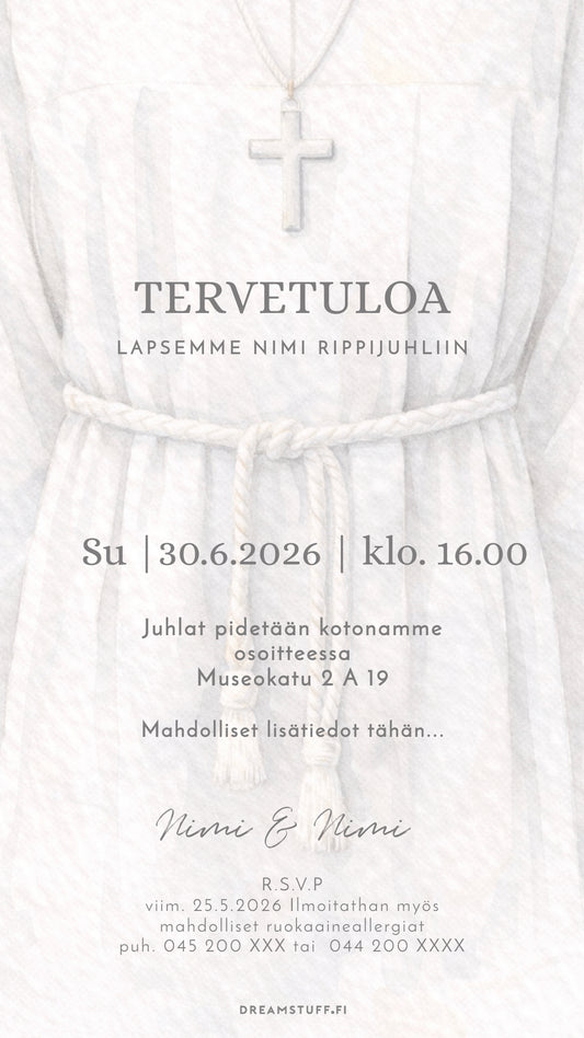 Digitala inbjudningar - Till konfirmationsceremonin