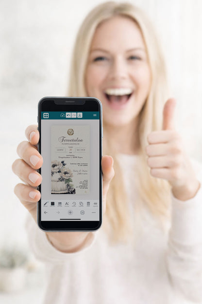Digital examensinbjudan - Tårta
