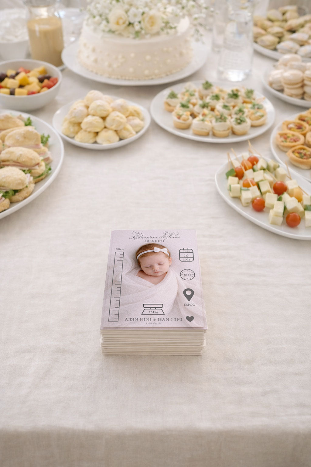 Personoitava A6 syntymätietokortti