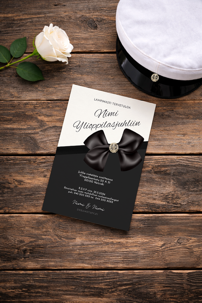 Tulosta itse kutsu ylioppilasjuhlaan - Rusetti