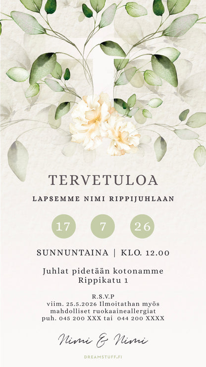 digitaalinen rippikutsu valmis kutsupohja helposti muokattava