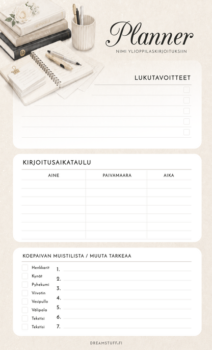 Class schedule - download for free and print