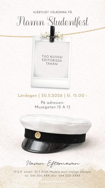 Digital examensinbjudan - Blommor