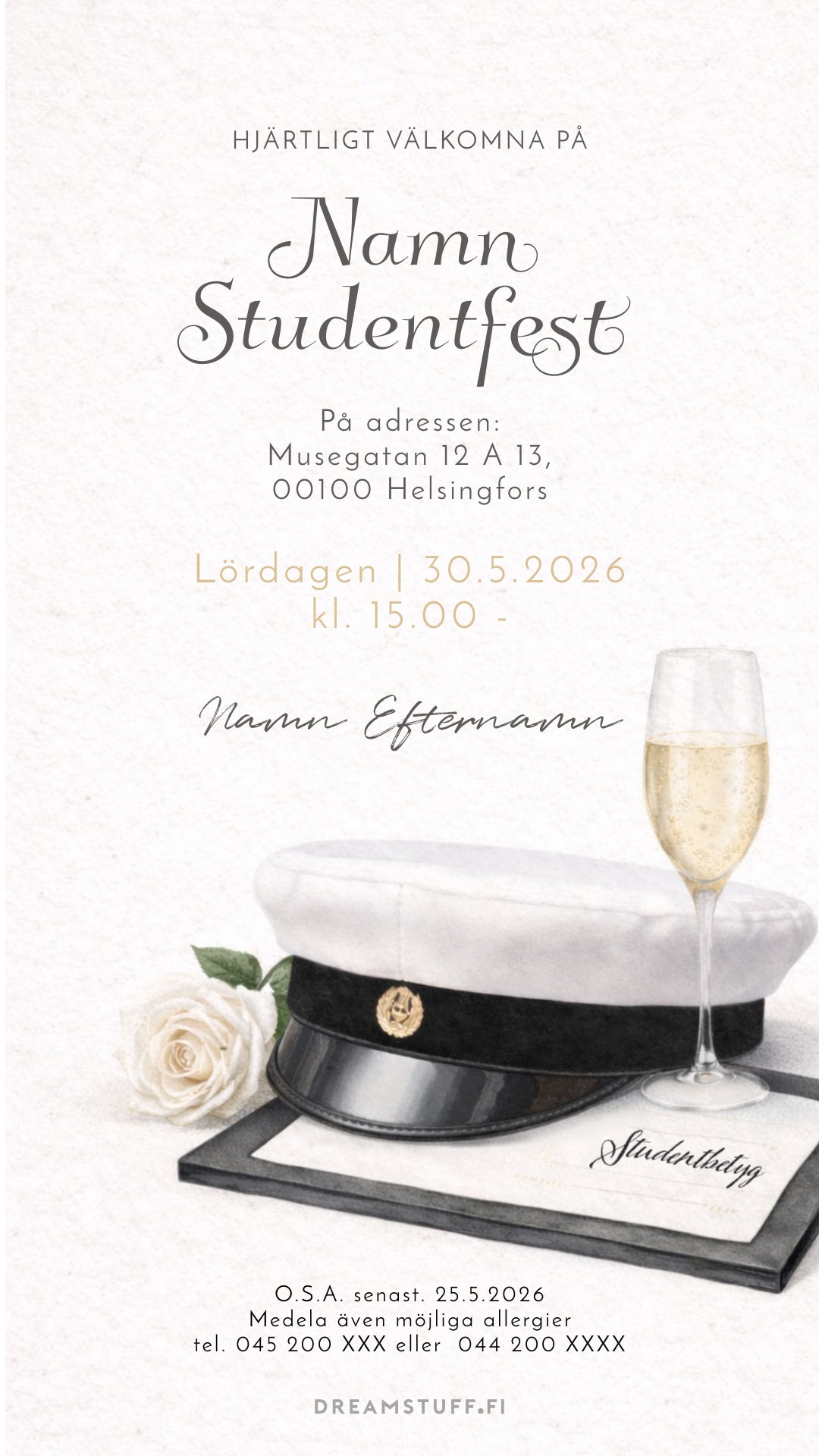 Digital examensinbjudan - Blommor