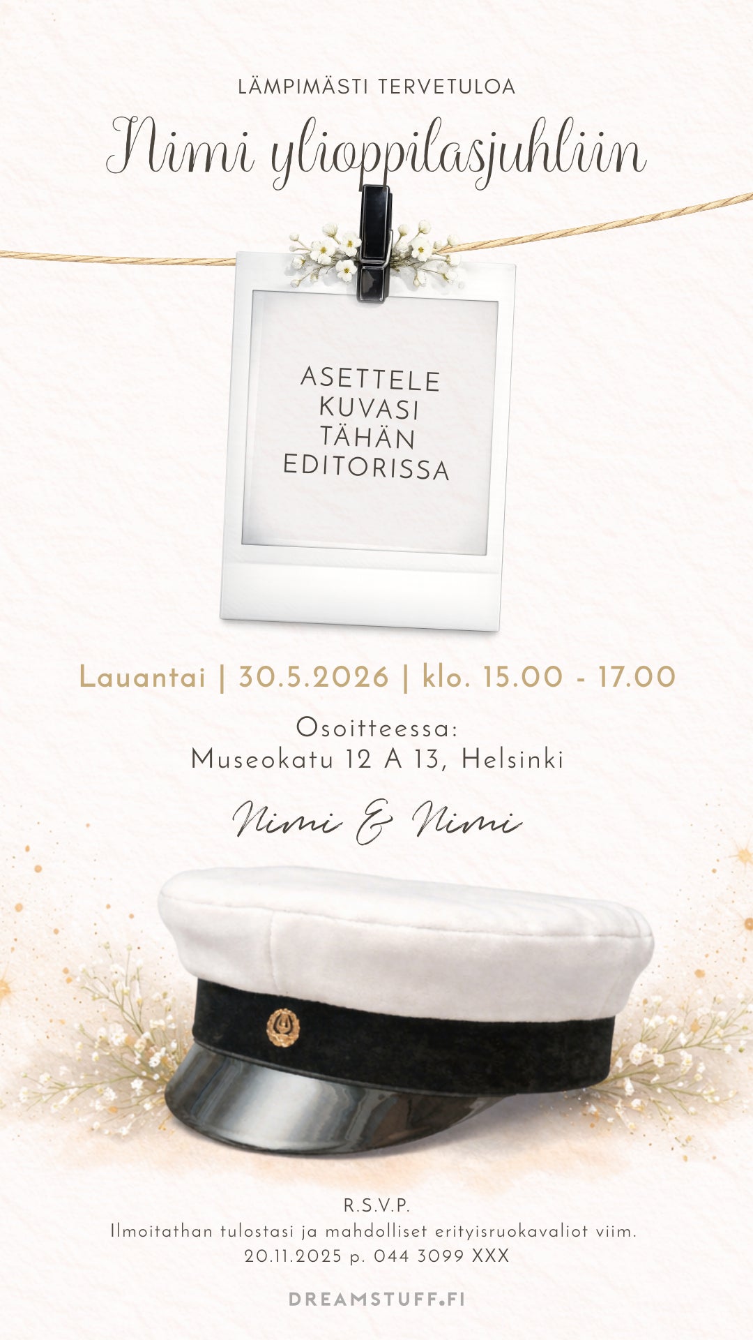 Digital examensinbjudan - Blommor