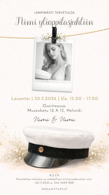 Digital examensinbjudan - Blommor