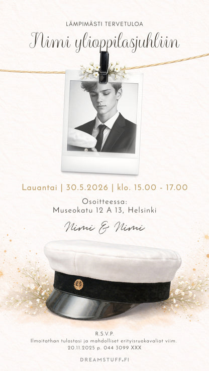 Digital examensinbjudan - Blommor