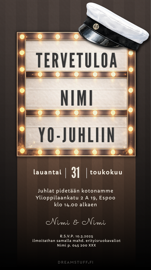 moderni digitaalinen ylioppilaskutsu valmistujaisjuhliin