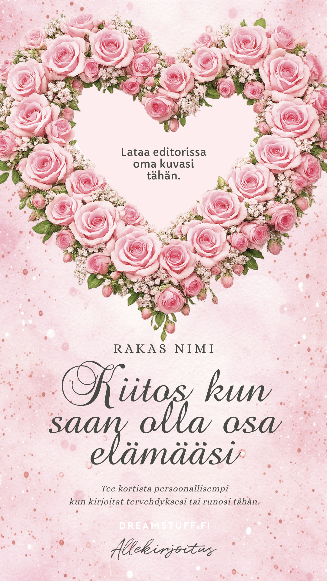 Digitaalinen ystävänpäiväkortti - Sydän kehys