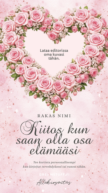 Digitaalinen ystävänpäiväkortti - Sydän kehys