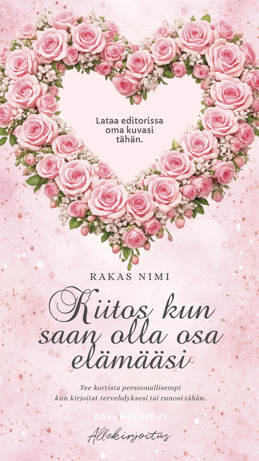 Digitaalinen ystävänpäiväkortti - Sydän kehys