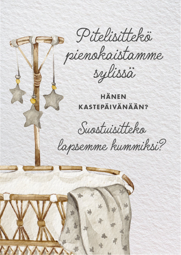 Digitaalinen "tulisitko kummiksi" kutsu - Kummiksi lapsellemme