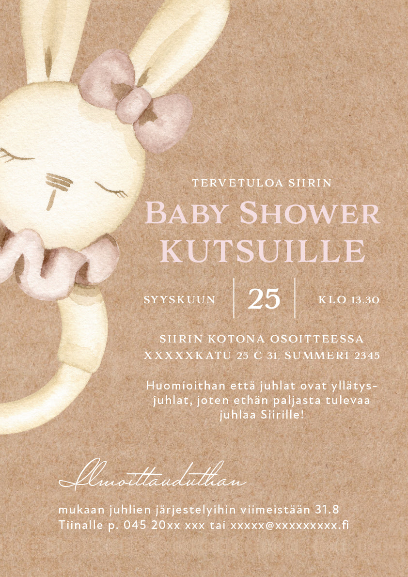 Digitaaliset kutsut - Baby Shower