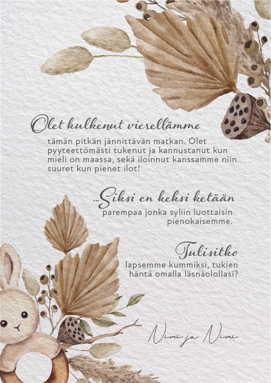 Digital "vill du bli gudfar"-inbjudan - Kaninskallra