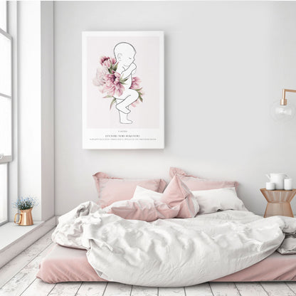 Personoitu syntymäjuliste vauvan syntymäpituuden mukaan 1:1 – kotimainen design, ekologinen painatus