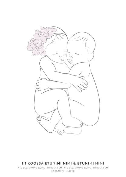 sisarusten syntymäjuliste personoitava syntymäjuliste vauvan syntymäjuliste syntymäjuliste diy nimijuliste birth poster taulu kaksosten syntymäjuliste syntymäjuliste kahdelle 1:1 syntymäjuliste